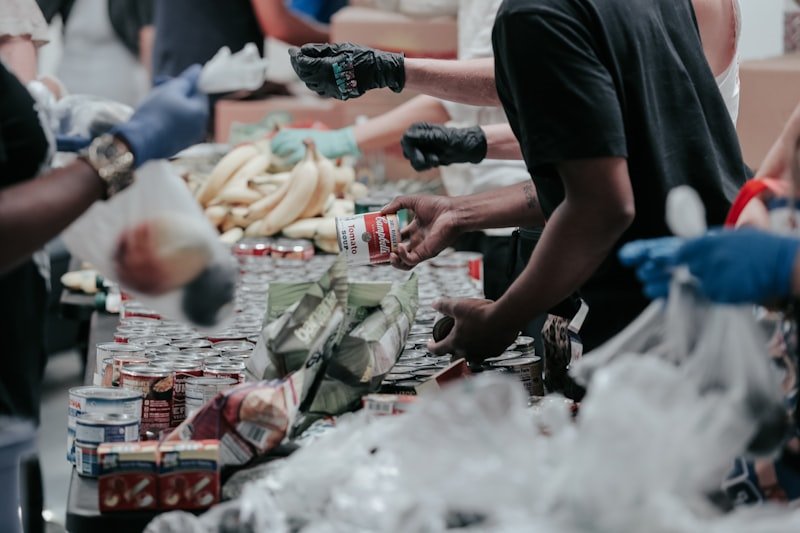 Volunteers packing winter relief supplies