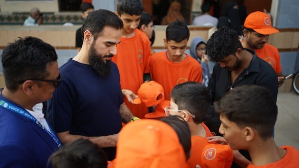 Volunteers organizing the annual charity run
